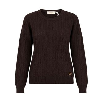 Yes-Zee YES Zee, Truien & Vesten, Dames, Bruin, XS, Polyester, Round-neck Truien