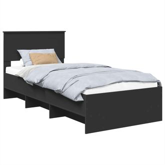 vidaXL Estructura De Cama Negro 75 X 190 Cm Madera De Ingenier&iacute;a Vidaxl