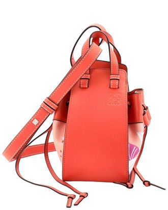 Loewe Pink Leather & Printed Canvas Hammock Bag Mini (Authentic Pre-Loved)