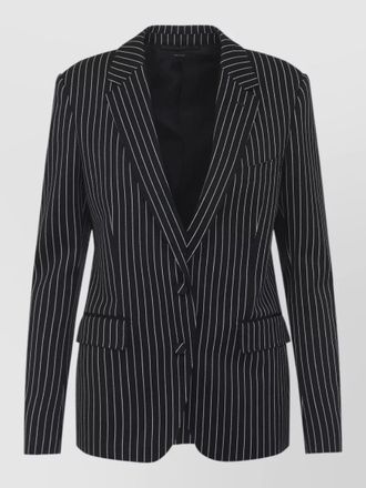 Tom Ford wool barathea jacket notch lapel pinstripe