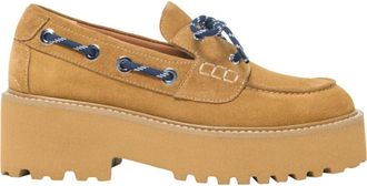 Maje Suede platform boat shoes in Caramel at Nordstrom, Size 37