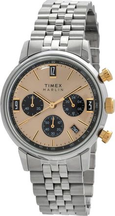 Timex Marlin Chronograph Quartz Champagne Dial Mens Watch TW2W60100