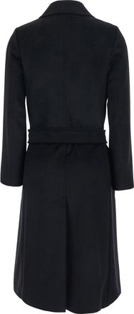 Max Mara Womens Wool Coat With Belt - Black