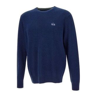 La Martina Maglione basic in lana - - Knitwear - Uomo - Blu - 2XL