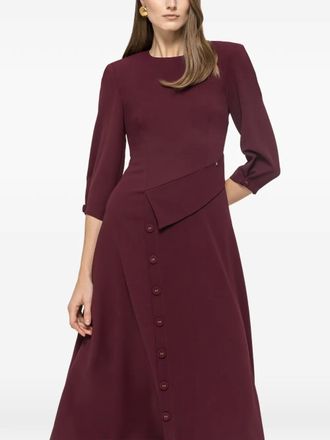 Nissa button-detail midi dress - women - Polyester/Viscose - 36 - Red