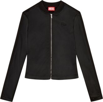 Diesel Oper logo-embroidered jacket - women - Acetate/Polyamide/Spandex/Elastane - 38 - Black