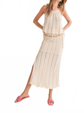 Sadie & Sage Baby Chevron Knit Maxi Skirt In Cream