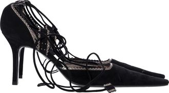 Givenchy Pre-owned Womens Lace Up Pointed Pumps in Black Suede - Size EU 39