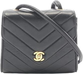 Chanel Pre-owned V Stitch Lambskin Shoulder Bag - Dames - Vintage Schoudertas - Zwart - ONE Size - Vintage