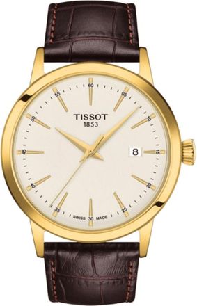 Tissot Classic Dream Ivory Dial Leather Strap Mens Watch T129.410.36.261.00