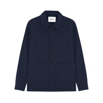 Nn.07 Light Jackets, male, Blue, Size: XL Blaze Seersucker Overshirt