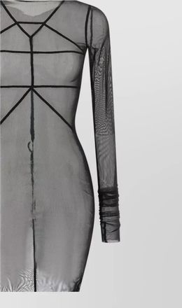 Rick Owens temple long sleeve sheer fitted dress