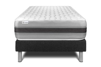 VITALIT Vitalit - Base Tapizada Negro + Colch&oacute;n Con Muelles Y Viscoel&aacute;stica 90 X 200