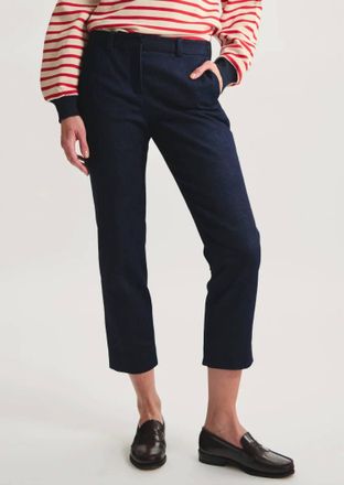 Ines De La Fressange Audrey Tapered Cut Pant In Dark Blue Denim