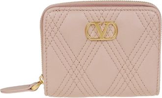 Valentino Garavani Gestikte portemonnee met rits en doos - Dames - Portefeuilles - Roze - ONE Size - Accessoires