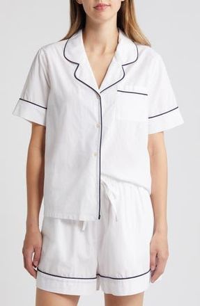 Nordstrom Classic Short Cotton Pajamas in White at Nordstrom Rack, Size Small