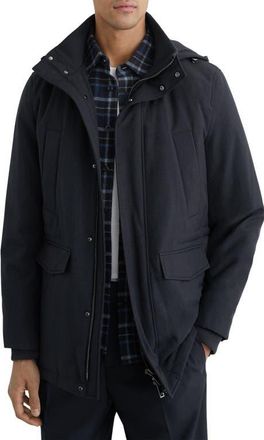 Reiss Lord Padded Coat with Removable Hood in Navy at Nordstrom, Size Xx-Large