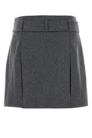 A.P.C. Womens Grey Flannel Cecile Mini Skirt Heathergrey Gonne