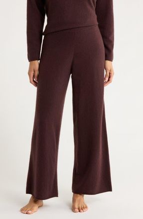 Nordstrom Cashmere Lounge Pants in Brown Heather at Nordstrom, Size X-Small