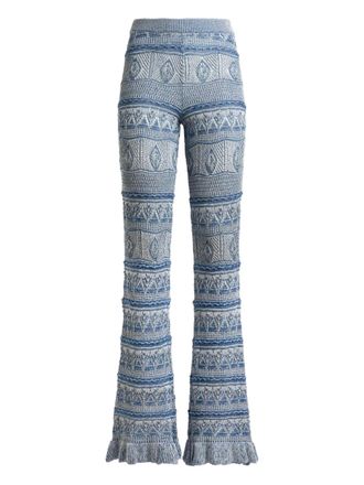 Etro crocheted flared trousers - Blue