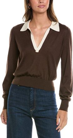 Frame Denim Frame Denim The Two Tone Cashmere & Silk-Blend Polo Sweater