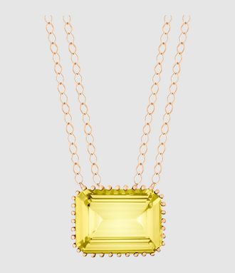 Ginette NY Collier Jumbo Cocktail Quartz Citron