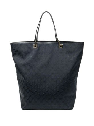 Gucci Borsa tote grande con stampa logo - Nero