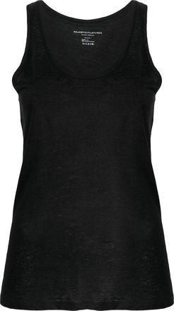 Majestic Filatures linen tank top - women - Linen/Flax/Spandex/Elastane - 3 - Black