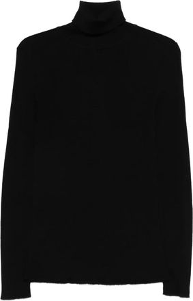 Sunflower roll-neck wool sweater - Zwart