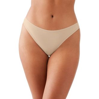 Wacoal Understated Stretch Cotton Thong in Sand at Nordstrom, Size X-Large