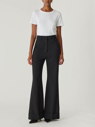 Rebecca Taylor Refined Suiting Wide Leg Trouser in Black at Nordstrom, Size 00