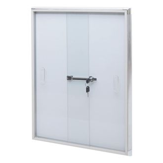Hhg [nunca Usado] Vitrina Hhg-945, Pizarra Magn&eacute;tica, Pizarra Blanca, Tablero De Anuncios, Aluminio, Con Cerradura, Accesorios Incluidos, 66 X 47 X 9 Cm
