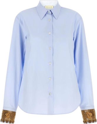 Dries Van Noten Chloris Shirt - Dames - Overhemden - Blauw - M - Katoen - Overhemden