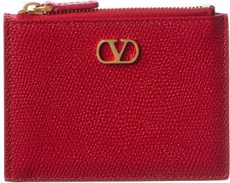 Valentino VLogo Signature Leather Card Case
