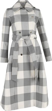 Temperley London Halcyon Belted Long Coat in Multicolor Wool