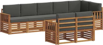 vidaXL Conjunto De Sof&aacute;s De Exterior 8 Uds. Natural Y Antracita Vidaxl