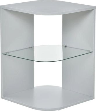 HOMCOM Modern Side Table with 2 Shelves Grey | TJ Hughes