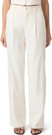 Paige Westin Pleated Straight Leg Pants in Bone at Nordstrom, Size 12