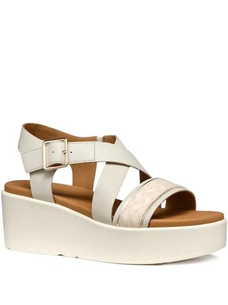Geox 60mm buckle-fastening platform sandals - women - Leather/Rubber/Leather - 41 - Neutrals