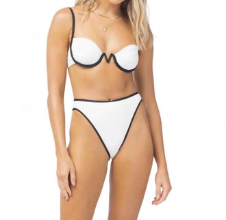 L*Space Nico Underwire Bikini Top In Cream Black