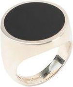 Nove25 ROUND BLACK ENAMEL SIGNET
