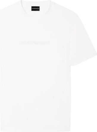 Emporio Armani White Logo Crew Neck T-Shirt