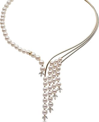 Yoko London Collana in oro giallo 18 carati con perla Akoya e diamanti