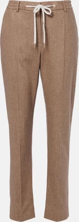 Eleventy Wool and cashmere tapered pants