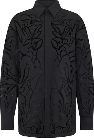 Valentino Garavani Elegant overhemd met lange mouwen - Heren - Casual Overhemden - Zwart - L - Polyester - Overhemden