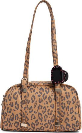 Madden Girl Leopard Faux Suede Bowler Tote at Nordstrom Rack