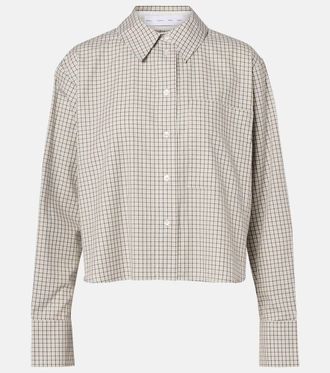 Proenza Schouler White Label Olive checked cotton shirt