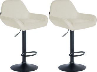Clp Clp - Set De 2 Taburetes Braga En Tela Crema Negro