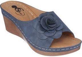Good Choice Shoes Tokyo Floral Wedge Sandal in Navy at Nordstrom Rack, Size 6.5