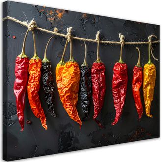 Feeby Cuadro En Lienzo, Chiles Secos, 120x80